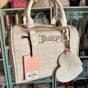 JUICY COUTURE Powder Pink Satchel Crossbody bag with zipper pouch